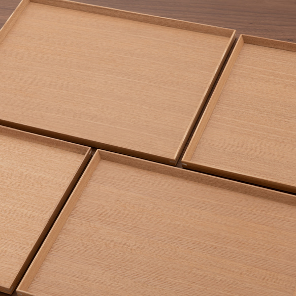 木製カフェトレー 正方形Sサイズ（270mm×270mm）クリスタルクサビ 3枚目の画像