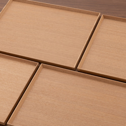 木製カフェトレー 正方形Mサイズ（300mm×300mm）クリスタルクサビ 3枚目の画像