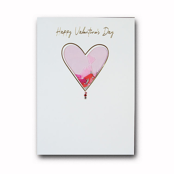 バレンタインカード　「オートグラフ」　10　ピンクの ハート　autov-10 2枚目の画像