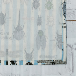 昆虫柄 42×42正方形ランチクロス＆給食袋のセット【ストライプ】【小学校給食用】 6枚目の画像