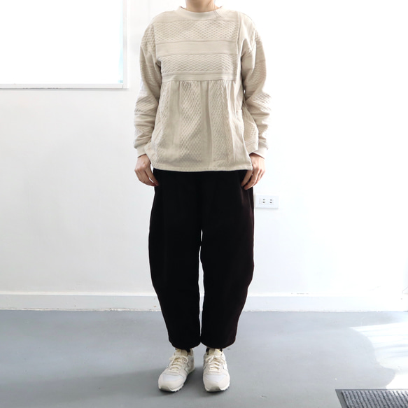 asymmetric overlap aran cut-sew 13枚目の画像