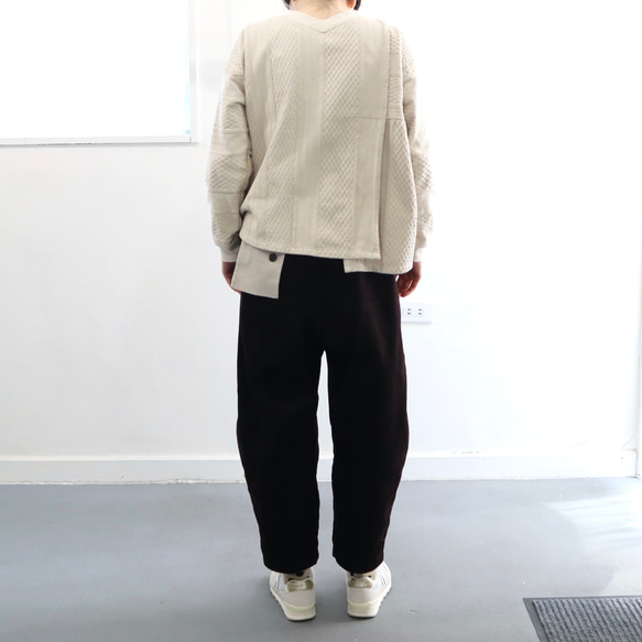 asymmetric overlap aran cut-sew 14枚目の画像