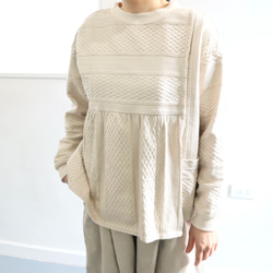 asymmetric overlap aran cut-sew 3枚目の画像