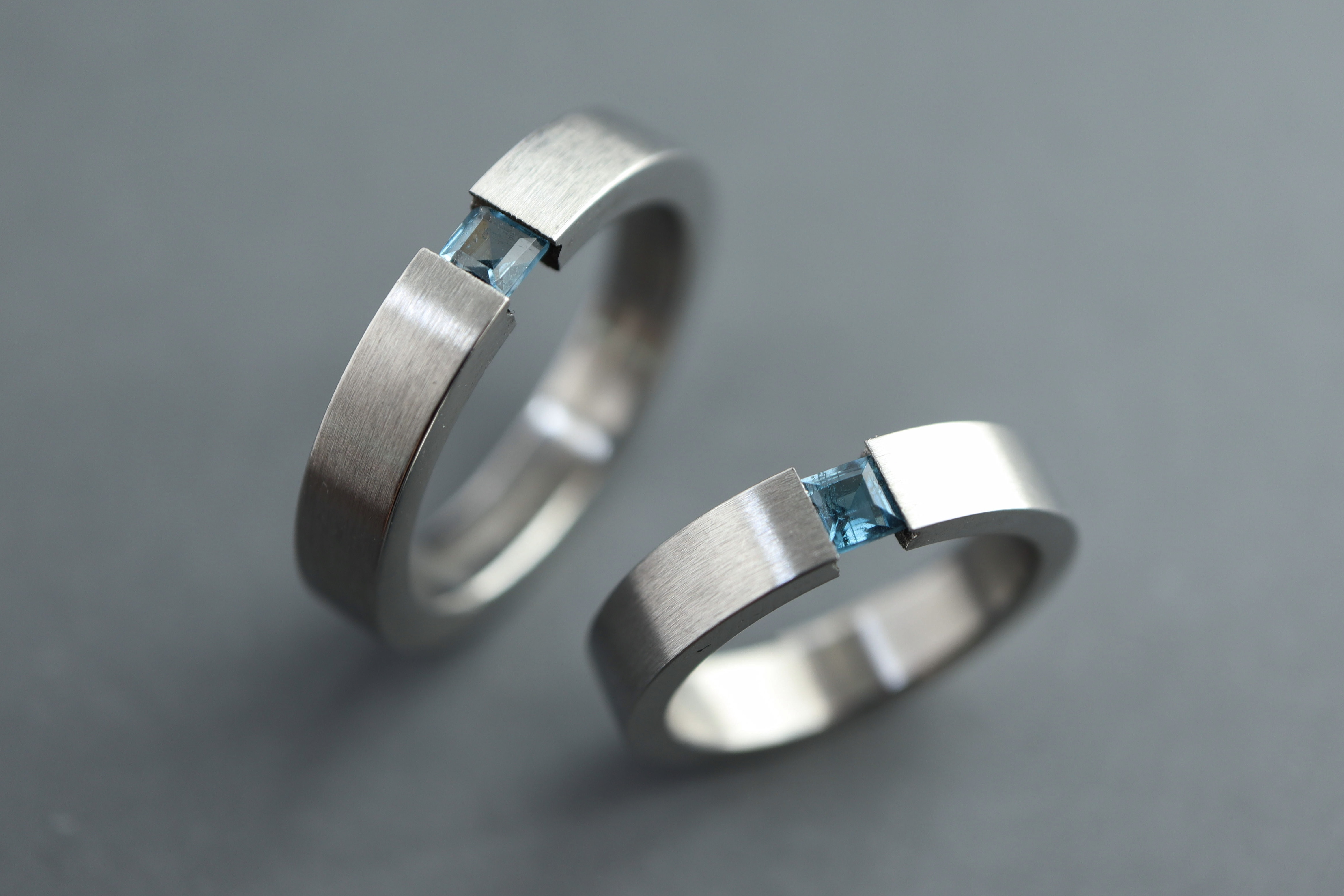 刻印♦︎ロンドンブルートパーズのペアリング♦︎サージカルステンレス♦天然石