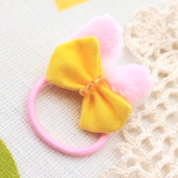 小さい猫耳リボンのミニヘアゴム(/ぱっちんどめ) 1枚目の画像
