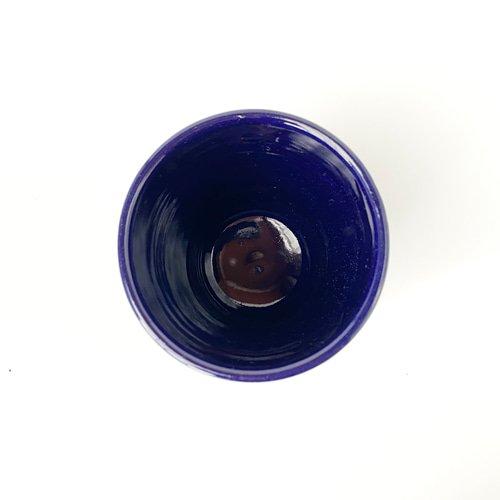 瑠璃色のフリーカップ 焼酎にも【手仕事 民藝 和 陶器】 湯呑み 酒津焼