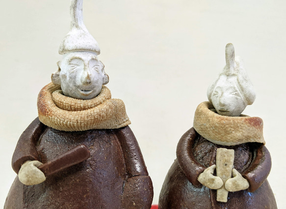 陶製変わり雛　「お笑い福の神様」　漫才雛 7枚目の画像
