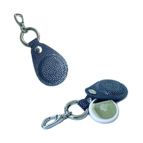 エアタグ AirTag レザーケース キーホルダー エイ革 ブラック 追跡