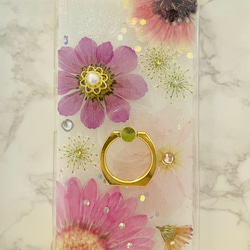 全機種対応 iPhoneケース 押し花ケース 押し花 ケース 花 Android 花柄  