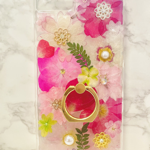 全機種対応 iPhoneケース 押し花ケース 押し花 ケース 花 Android 花柄  