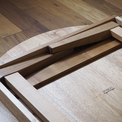 【展示品セール】クルミのちゃぶ台　直径76cm　折り畳み式　ローテーブル 7枚目の画像