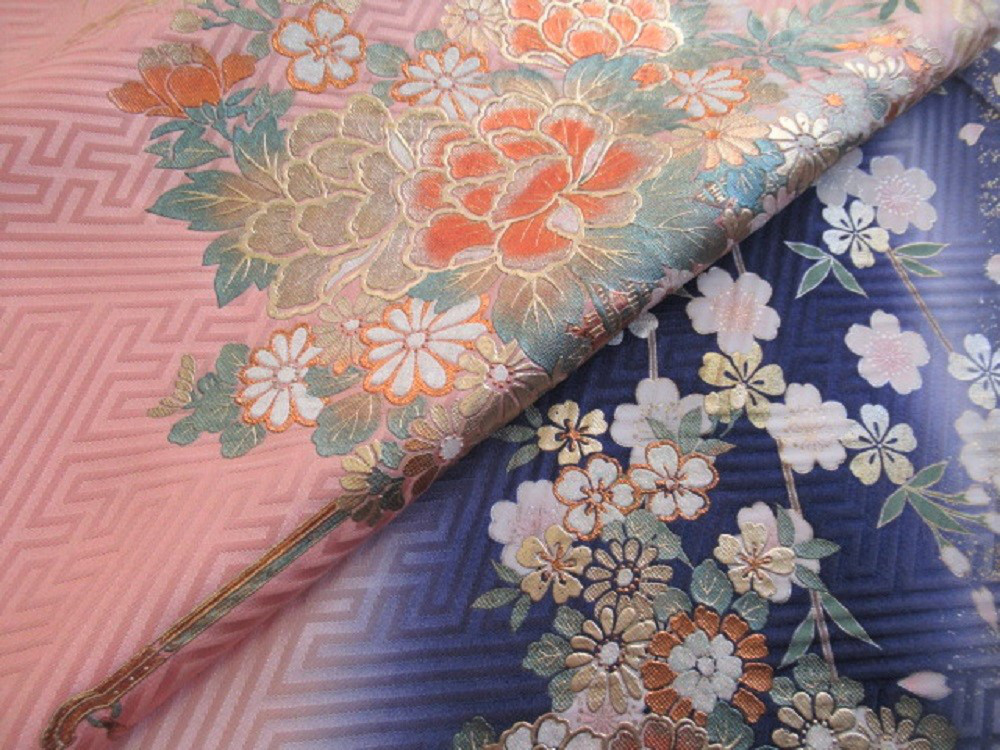 丸文様 金彩友禅 袷 飛び柄小紋 丹後ちりめん 正絹 紋お召地 紫水晶＆薄梅鼠