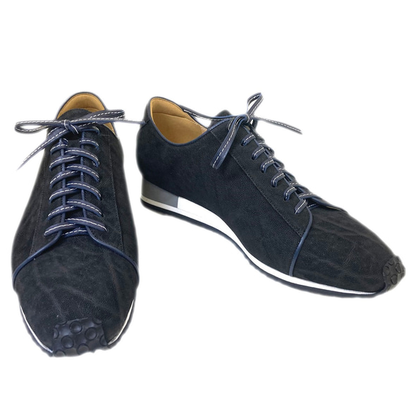 エレファント本革 メンズ タウンスニーカー 紳士靴 受注生産 携帯用靴ベラ付属 4枚目の画像