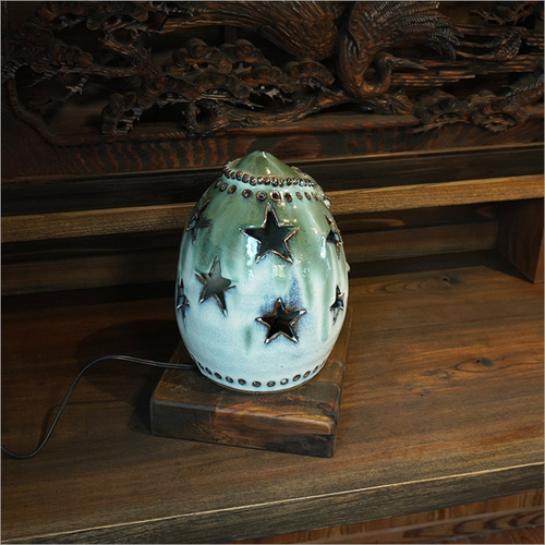 【美品】陶器 ランプ 間接照明 オブジェ アンティーク レトロ