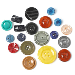 チェコ ヴィンテージのプラスチック・ボタン 色々アソート19個セット 1枚目の画像