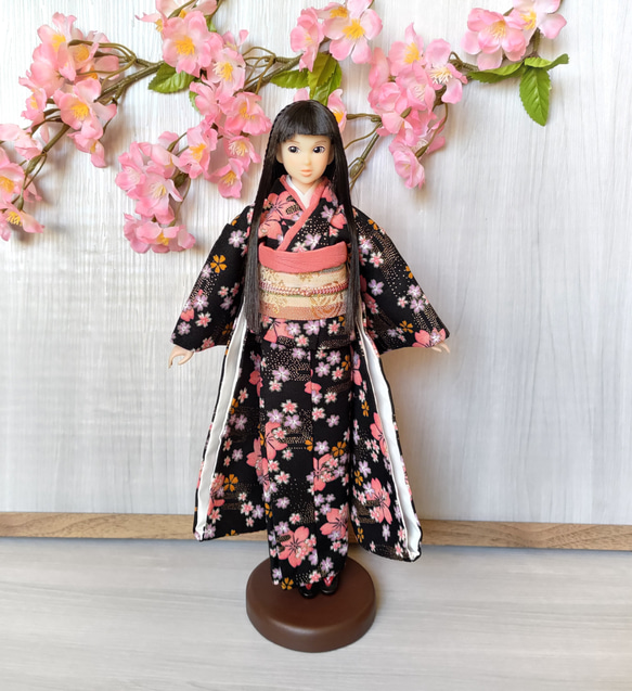 霊妙桜【27cmドール振袖着物】 おもちゃ・人形 手縫いドール着物