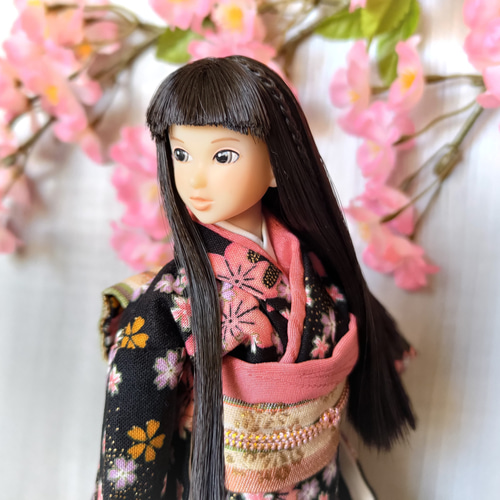 霊妙桜【27cmドール振袖着物】 おもちゃ・人形 手縫いドール着物 霊妙桜【27cmドール振袖着物】 おもちゃ・人形 手縫いドール着物