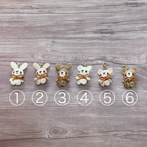 本革リバーシブルキーホルダー✳︎リバティハート真鍮×あみぐるみ