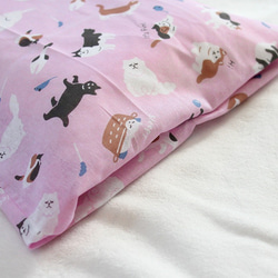 子供用枕カバー　猫ピンク地 4枚目の画像