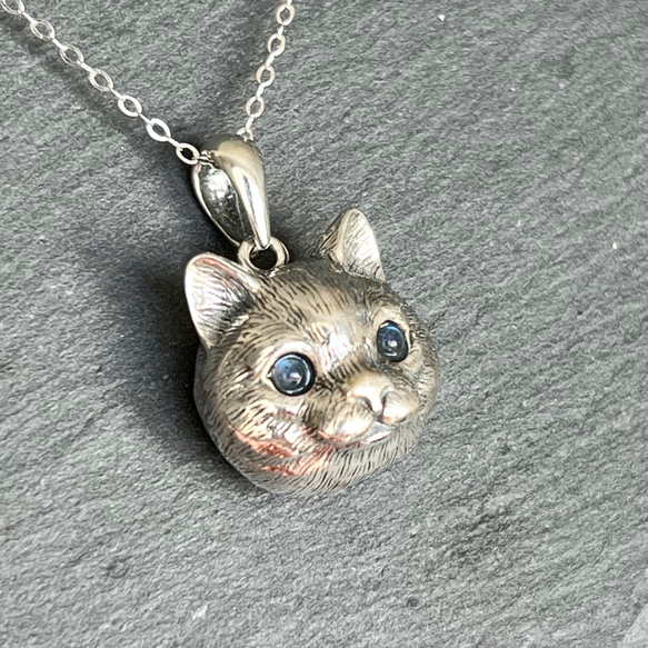 イギリス発送　トップグレード　ブルームンストーン　猫ネックレス　ハンドメイド　ヨーロピアンデザイン Silver925 3枚目の画像