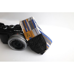《手織り》カメラストラップ　ブルー系 3枚目の画像