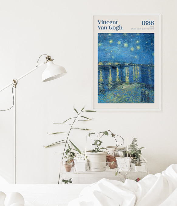 ゴッホ ローヌ川の星月夜  アートポスター インテリアアート 有名絵画 4枚目の画像