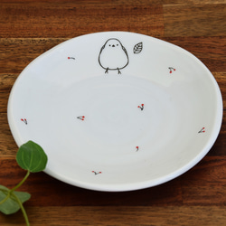 うつわやみたす 皿 プレート シマエナガ 陶器 うつわやみたす 皿 プレート シマエナガ 陶器 皿・プレート