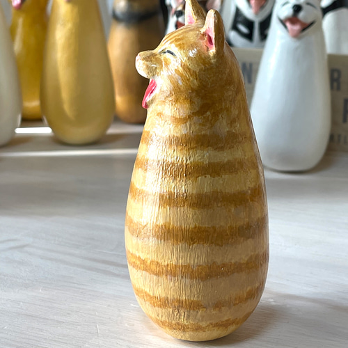 猫小法師 まる ネコのオブジェ ソーシャルグッド 茶トラ 立体