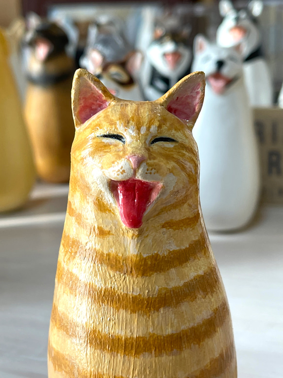 猫小法師　まる　ネコのオブジェ　ソーシャルグッド　茶トラ 1枚目の画像