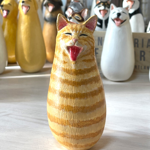 猫小法師 まる ネコのオブジェ ソーシャルグッド 茶トラ 立体