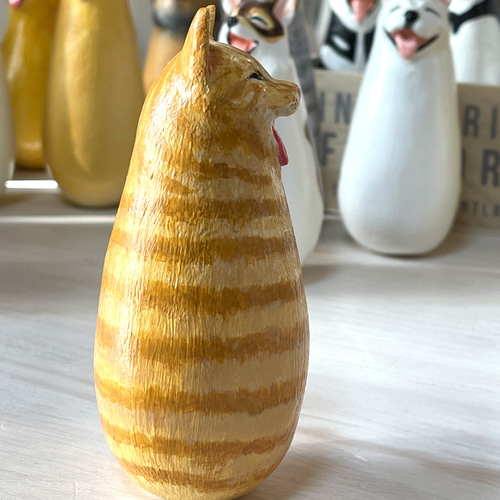 猫小法師 まる ネコのオブジェ ソーシャルグッド 茶トラ 立体