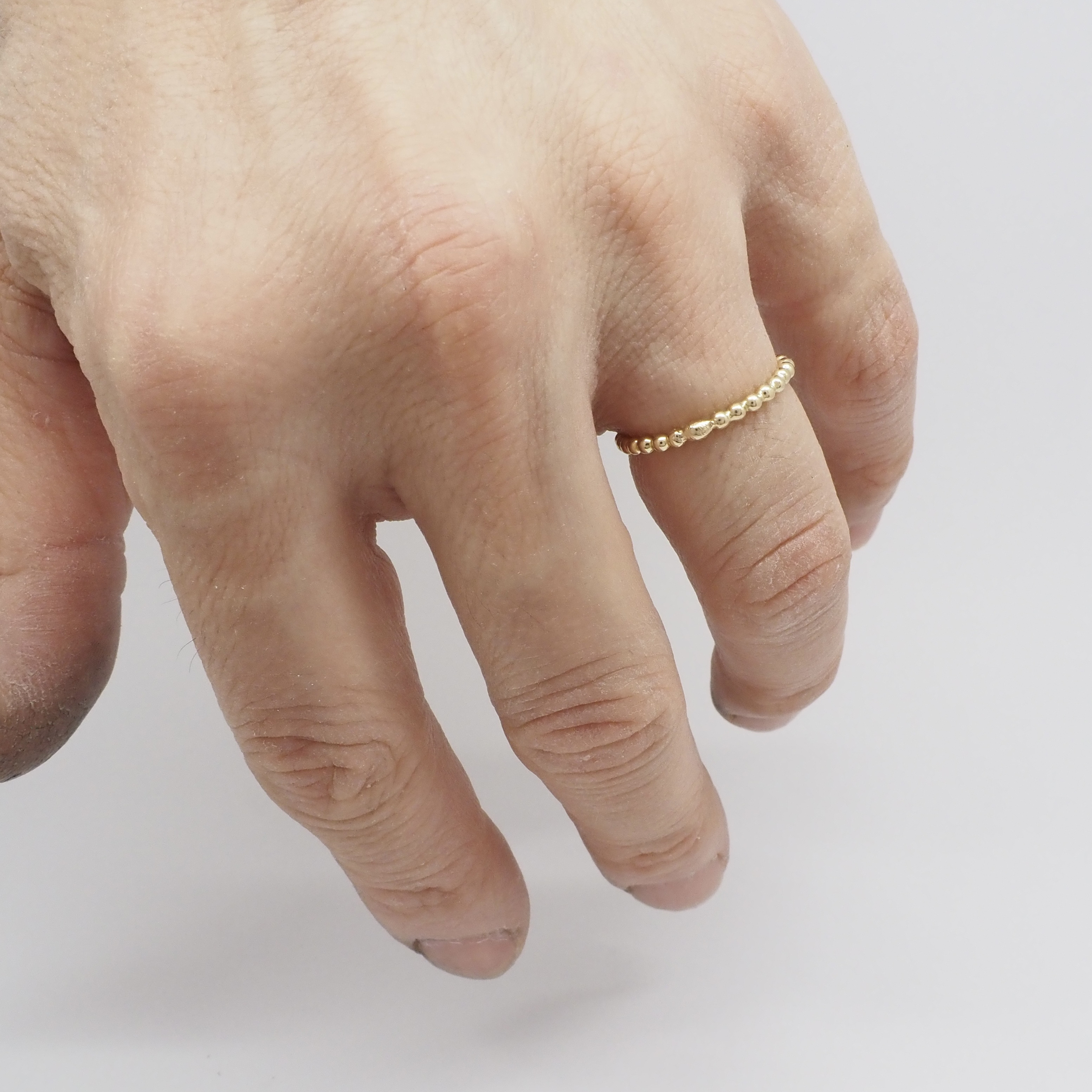 ビーズリング　K18YG