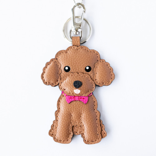 トイプードル ブラウン バッグチャーム キーホルダー バッグ