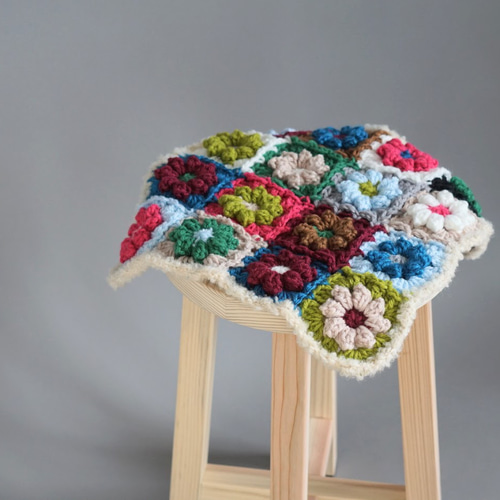 ハンドメイドカバー フラワーモチーフマルチカバー その他インテリア雑貨 chise 通販