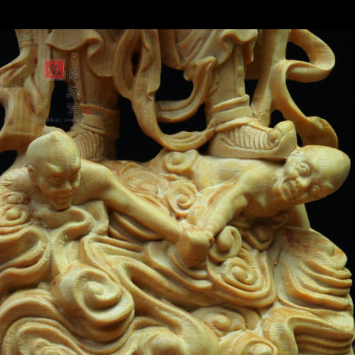 最高級 木彫り 仏像 四天王立像一式 柘植材 仏教工芸 精密彫刻 F 最高級 木彫り 仏像 四天王立像一式 柘植材 仏教工芸 精密彫刻 F