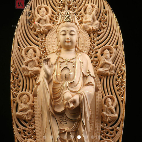 新作 木彫り 仏像 阿弥陀三尊立像 本金 切金 彫刻 天然木檜材 F 彫刻