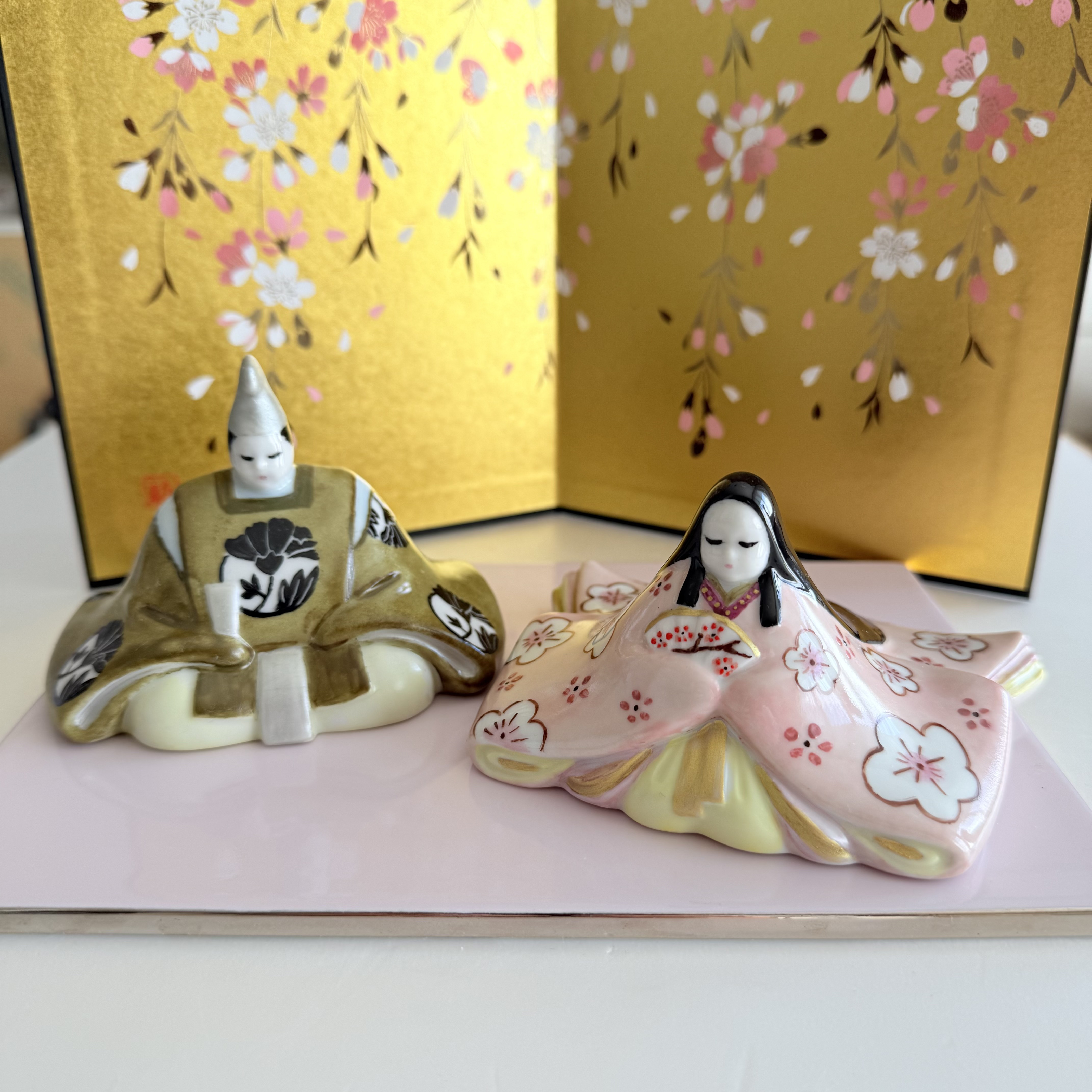 【送料無料】若葉と桃のお雛様