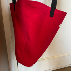 赤と黒の帆布バッグ　マルシェバッグ 3枚目の画像