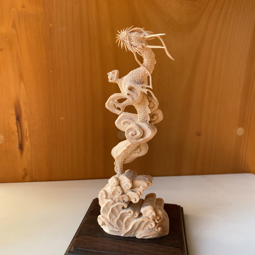 木彫 龍一対(2個セット)