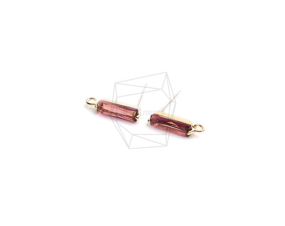 ERG-2294-G【2個入り】スクエアガラスピアス,Square Glass Post Earring 2枚目の画像