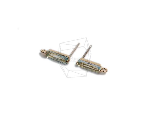 ERG-2295-G【2個入り】スクエアガラスピアス,Square Glass Post Earring 2枚目の画像