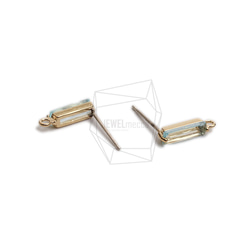 ERG-2295-G【2個入り】スクエアガラスピアス,Square Glass Post Earring 3枚目の画像