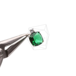 ERG-2296-R [2 件] 方形玻璃耳環，方形玻璃耳環 第4張的照片