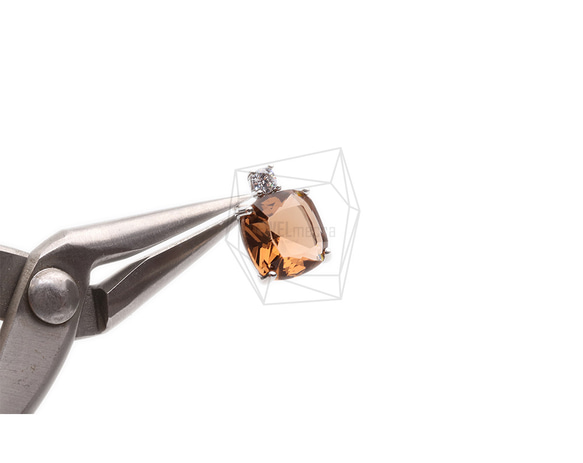 ERG-2297-R [2 件] 方形玻璃耳環，方形玻璃耳環 第4張的照片