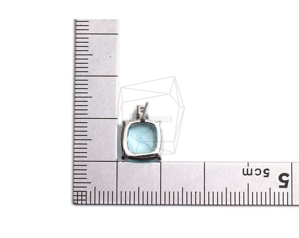 ERG-2298-R【2個入り】スクエアガラスピアス,Square Glass Post Earring 5枚目の画像