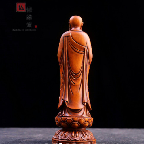 極上品 木彫仏像 地蔵菩薩立像 柘植材 仏教工芸 彫刻 仏師で