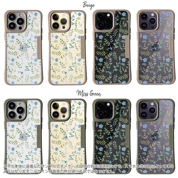 iPhone15/iPhone15Pro/iPhone15Plus/送料無料 TPU風 ナチュラルハーブ ブルー 花柄 5枚目の画像