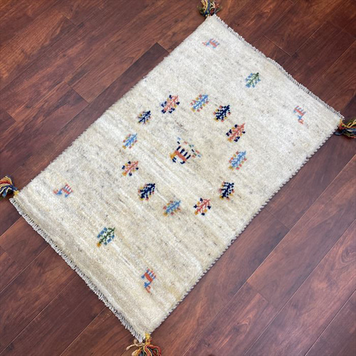 ペルシャギャッベミニランナー125×42アイボリーヤギタイル