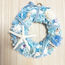 NEW★海色リース⑥珊瑚や貝殻たっぷりのマリンリース★ 6枚目の画像