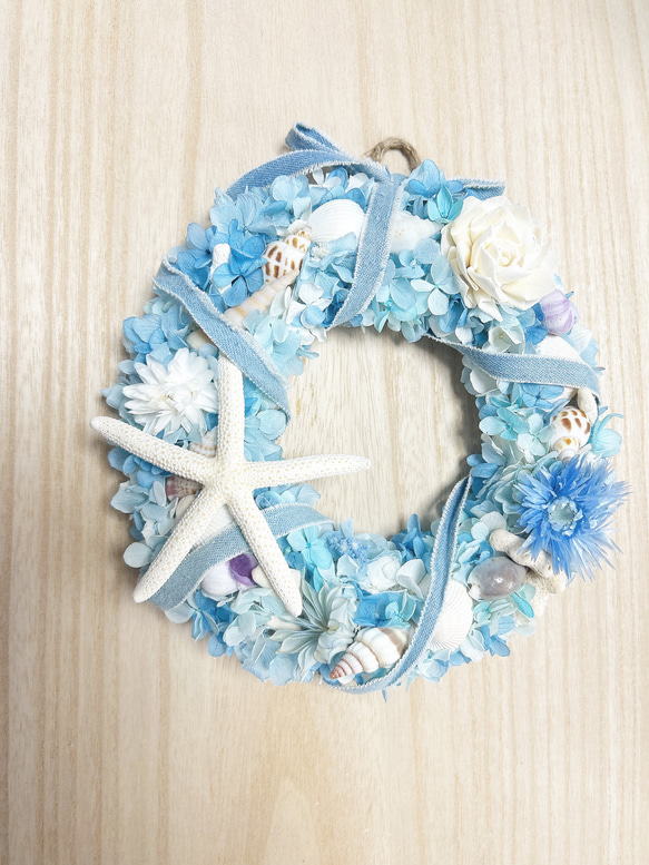 NEW★海色リース⑥珊瑚や貝殻たっぷりのマリンリース★ 6枚目の画像